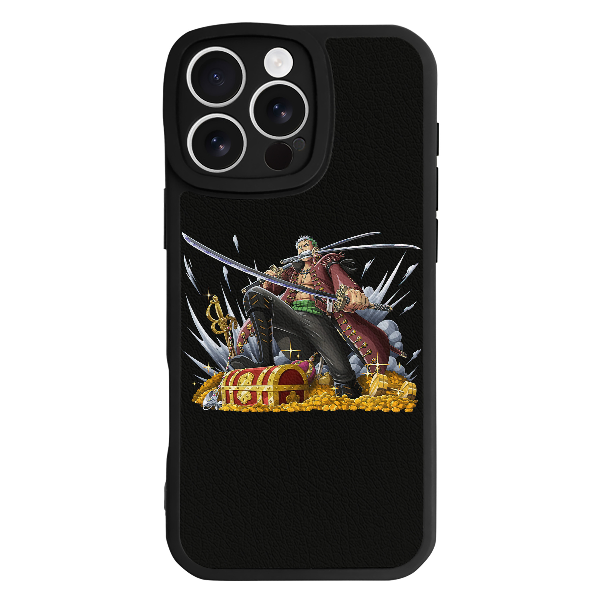 （画像用） ワンピース ロロノア・ゾロ ONE PIECE Roronoa Zoro 【iPhone 16シリーズ対応】シリコンスマホケース（レザー調） 材質：シリコン